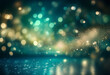 © joeycheung - Abstract background with a shimmering surface reflecting out of focus glowing lights.