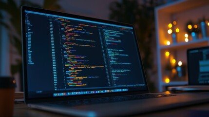 Laptop with Code on Screen