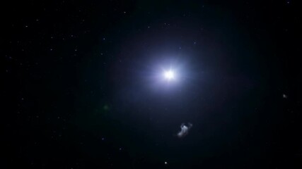 Wall Mural - falling meteorite, asteroid, comet in the starry sky. birth of a new star in universe. beautiful shi