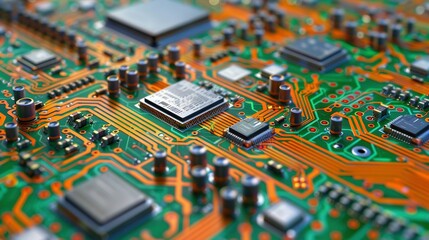 Illuminated Circuitry: Futuristic Server Design Featuring Colorful Bokeh and Code Processing Elements