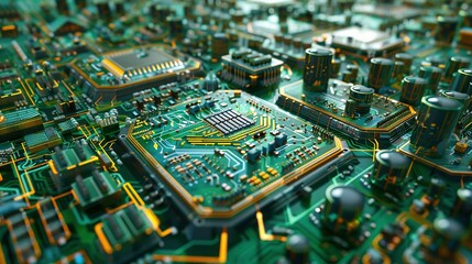 Illuminated Circuitry: Futuristic Server Design Featuring Colorful Bokeh and Code Processing Elements