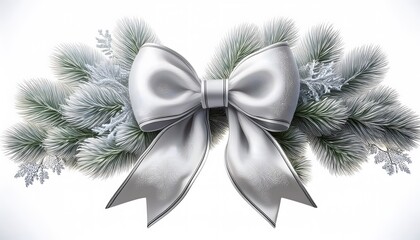 Festive Christmas bow clip art isolated on white background.