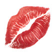 © Nuningkw - Red lipstick mark kiss isolated on transparent white background, png Lipstick kiss mark