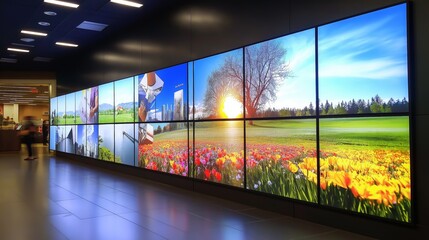 video wall display decor with a modern look
