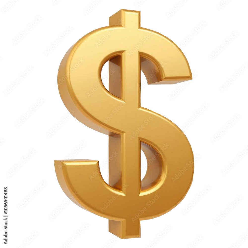 Glowing Gold Dollar Sign Isolated On transparent Background. Stock ...