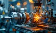 © AhmadTriwahyuutomo - A close-up view of a precision machinery setup with gears and metal components, showcasing intricate engineering and a dynamic manufacturing process.