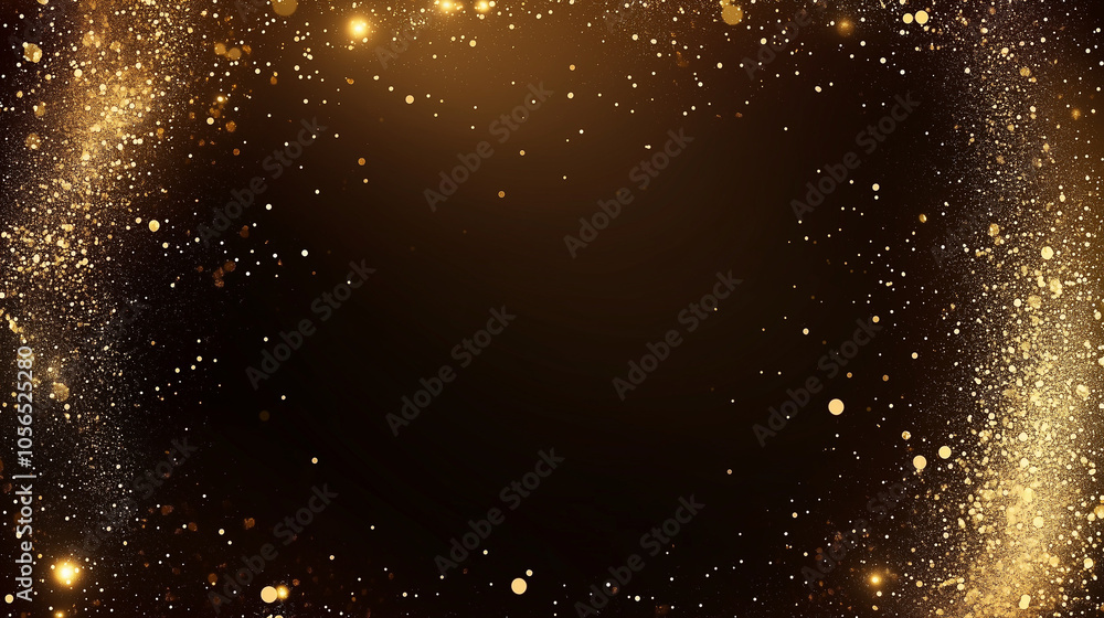 Festive vector background with gold glitter and confetti for christmas ...