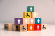 © JD8 - Concept of inclusion and equity in employment ensures that people with disabilities are provided equal opportunities in diverse work environment, promoting both business success and health equality.
