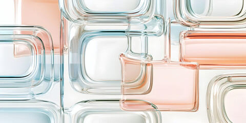 Wall Mural - Abstract Glass Squares: Pastel Hues 