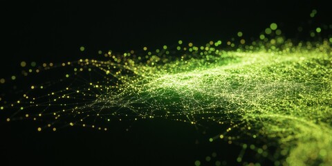 Fototapete - Abstract Visualization of Network Disruption in Digital World