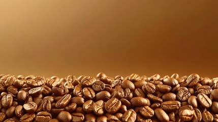 Rich Brown Coffee Beans on Smooth Background