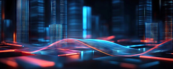 Wall Mural - digital background perfect for tech processes, neural networks, artificial intelligence, data transf