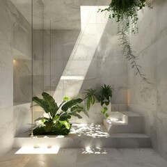 Wall Mural - Conceptual plant design enhancing minimalist interiors