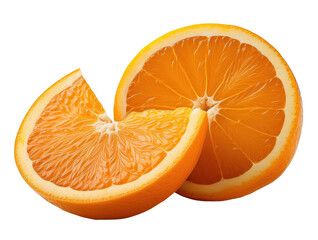 Sliced orange on a white isolated background.