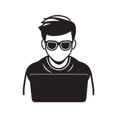 Silhouette of a app developer