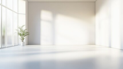 Ample white room with a blurred background offering plenty of copy space for your design needs