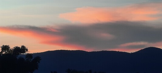 sunset in the mountains