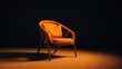 © yasna  - A single orange armchair against a dark backdrop