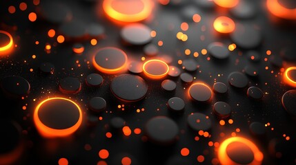 Futuristic Abstract Gray Background with Glowing Oranges