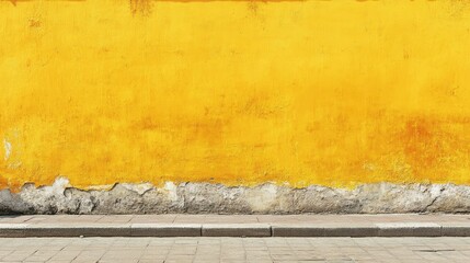 Wall Mural - Yellow cement wall with a banner background