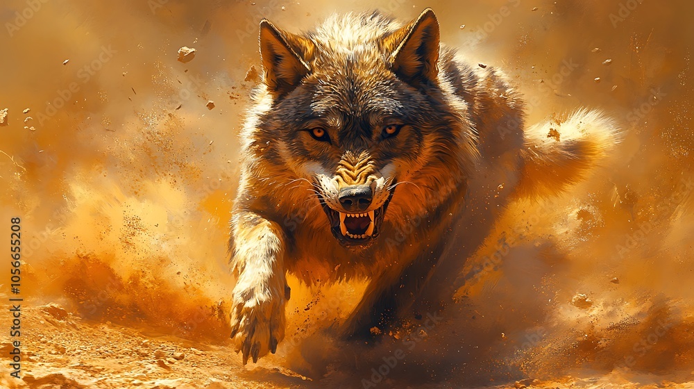 Fierce African wolf pictures in striking and powerful wallpaper designs ...