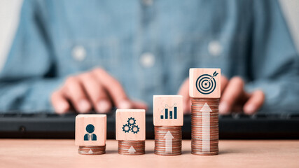 Wall Mural - action plan, goal and target, success and business target concept, project management, company strat