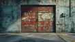 © KALEYA - Rusty Garage Door and Concrete Floor - 3D Illustration