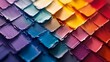 © addymawy - Close-up of vibrant oil paint swatches in a diagonal arrangement.