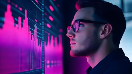 Man Analyzing Data Graph