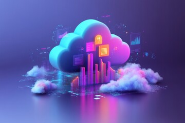 a cloud with many different colored lines and numbers on it