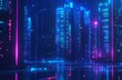 © Montaha Hossain - Neon Data Center Cityscape