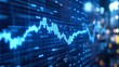 © addymawy - Blue digital screen displaying stock market data with a blurred city backdrop