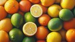 © DigitalDruid - Colorful assortment of citrus fruits featuring oranges lemons and limes highlighting their vivid hues and fresh allure