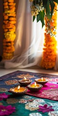 Sticker - Abstract colorful setting with Diwali props