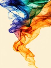 Aufkleber - Vibrant swirls of colorful smoke creating a dreamlike atmosphere and visual serenity