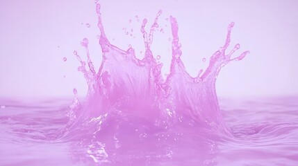 Poster - Vibrant pink water splash creating dynamic ripples in a serene setting