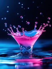 Aufkleber - Captivating splash of colorful liquid the art of motion and light in water droplets