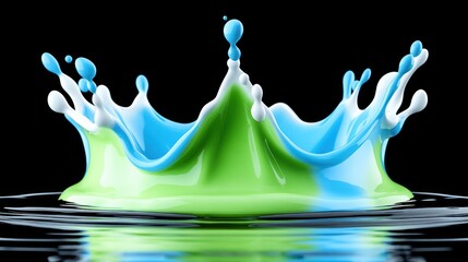 Fototapete - Captivating splash of colored liquid a stunning visual of fluid dynamics and creativity