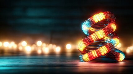 Poster - Vibrant spiral of light a captivating display of colorful coils against a dreamy background