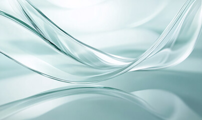 Wall Mural - abstract wavy glass shapes background-generative ai