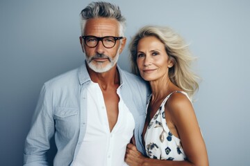 Wall Mural - A man and a woman are posing for a picture