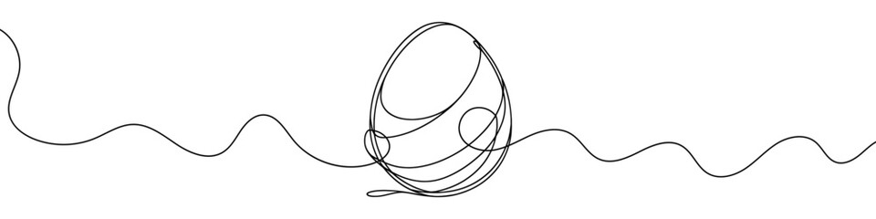 Wall Mural - minimalist continuous one line drawing creating a simple egg. vector illustration.