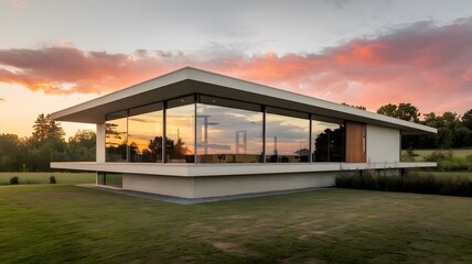 a contemporary house with a sleek design.