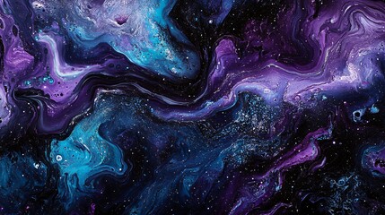 Abstract Galaxy Swirl in Purple and Blue