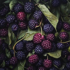 Wall Mural - Juicy, ripe mulberry