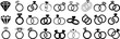 © Arafat - Engagement rings, wedding ring vector set, diamond icon Vector illustration of love and marriage symbols, perfect for wedding invitations, romantic designs, and jewelry branding