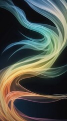 Wall Mural - Smooth, colorful lines create a mesmerizing flow against a dark background, evoking a sense of motion and energy