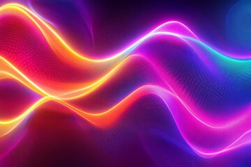 Wall Mural - abstract neon waves