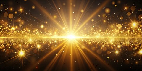 Wall Mural - Golden light beams and particles creating a mesmerizing abstract background, golden, light, beams, particles, abstract