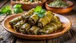© Watcharapon - Traditional Azerbaijani dish of dolma with grape leaves stuffed with rice and meat , Azerbaijani, cuisine, food, traditional